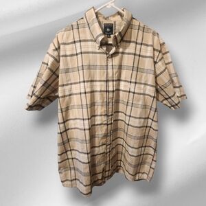 Men's Plaid Button Short Sleeve Shirt